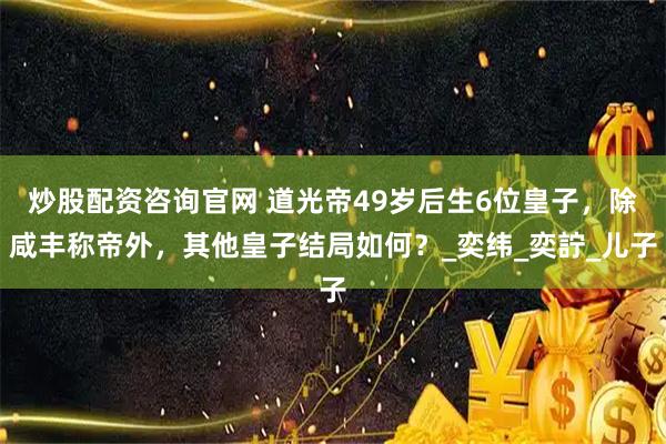炒股配资咨询官网 道光帝49岁后生6位皇子，除咸丰称帝外，其他皇子结局如何？_奕纬_奕詝_儿子