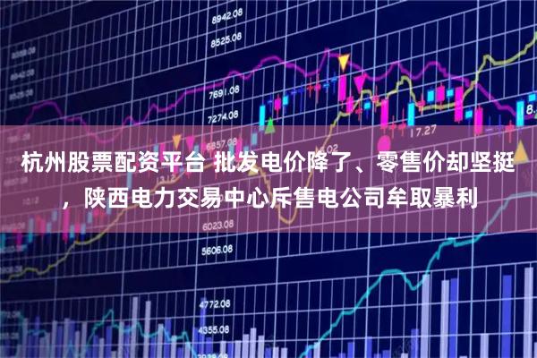杭州股票配资平台 批发电价降了、零售价却坚挺，陕西电力交易中心斥售电公司牟取暴利