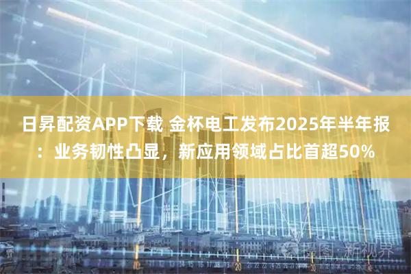 日昇配资APP下载 金杯电工发布2025年半年报：业务韧性凸显，新应用领域占比首超50%